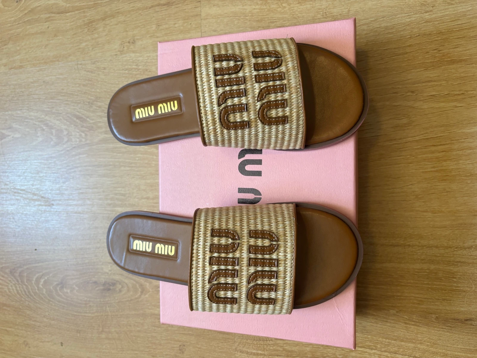 Sandales Slide Rafia Marron Taille 40 – photo 2
